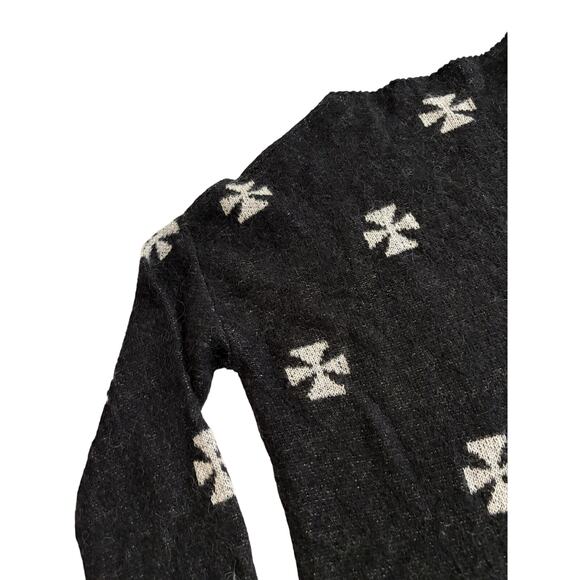 Other UK Iron Cross Black Knit Sweater Wool Mohair Mens Small / Medium - Picture 13 of 16